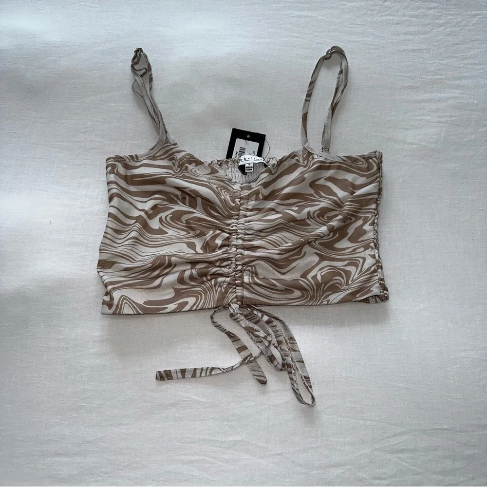 NWT Abbeline Printed Mesh Cinched Tank size small - Picture 6 of 6